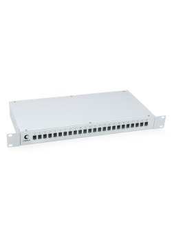 Кросс бокс оптический FO-19-24SC 19дюйм на 24 SC LC duplex со сплайс-кассетой и КДЗС без пигтейлов и проходных адаптеров Cabeus 7037c