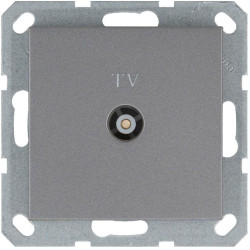 Розетка телевизионная проходная TV Ф9.5мм механизм алюм. Jasmart G6002S
