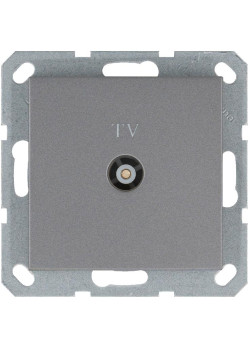 Розетка телевизионная проходная TV Ф9.5мм механизм алюм. Jasmart G6002S