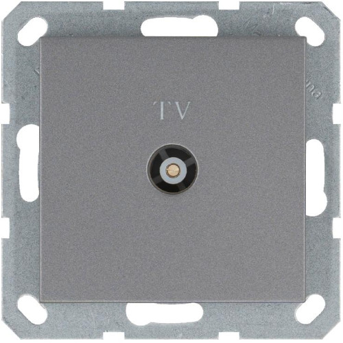 Розетка телевизионная проходная TV Ф9.5мм механизм алюм. Jasmart G6002S