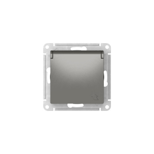 ATLASDESIGN РОЗЕТКА с заземлением со шторками с крышкой,16А,IP20, мех.,быстрозажим. клем., СТАЛЬ ATLASDESIGN РОЗЕТКА с заземлением со шторками с крышкой,16А,IP20, мех.,быстрозажим. клем., СТАЛЬ