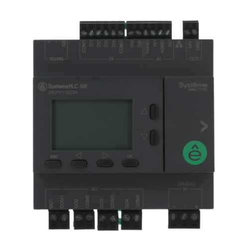 Интеллектуальное реле SR2; 24 VDC; дисплей; 12 IO: 6 DI, 4 DO (реле); 2 AI; 1xRS485, 1xRJ45