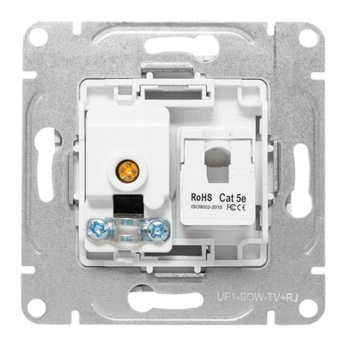 Механизм роз. TV+RJ45 (cat5), бел. Эпика EKF
