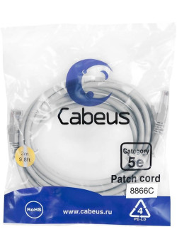 Cabeus PC-UTP-RJ45-CAT.5E-3M-LSZH