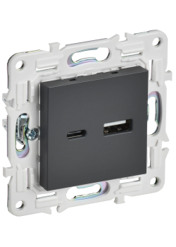 SKANDY Розетка USB A+C 3,1А SK-R14T титан IEK