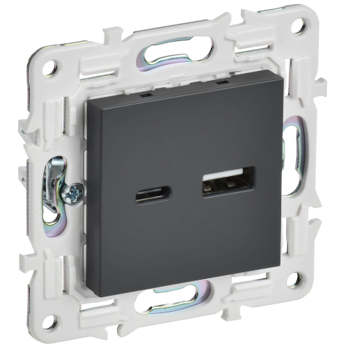 SKANDY Розетка USB A+C 3,1А SK-R14T титан IEK