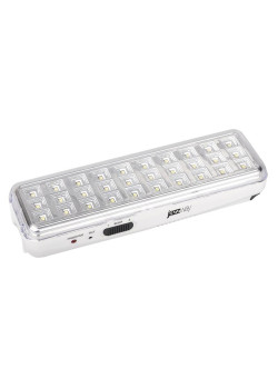 Фонарь-светильник аккумуляторный Accu9-L30-wh аварийный 30SMD яркий 300лм 2ч/эконом 90лм 6ч 220В аккум. Li-ion 3.7В 1.2А.ч бел. JazzWay 5024533