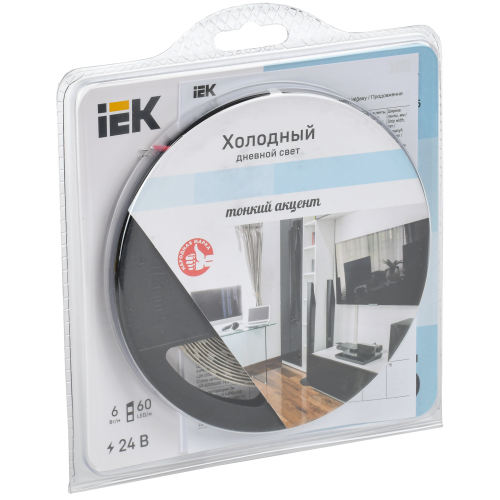 Лента светодиодная 5м LSR-2835W60-6-IP20-24В IEK Лента светодиодная 5м LSR-2835W60-6-IP20-24В IEK
