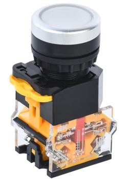 Кнопка D8-11T d=22мм 1з+1р с фиксацией бел. IEK BBT30-11T-3-21-K01