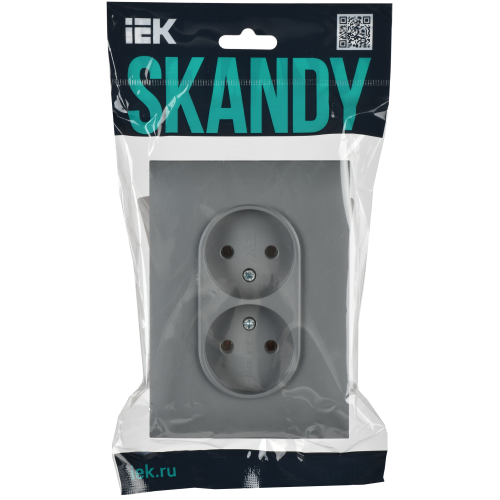 SKANDY Розетка 2-местная без заземления без защитных шторок 10А в сборе SK-R10Gr серый IEK SKANDY Розетка 2-местная без заземления без защитных шторок 10А в сборе SK-R10Gr серый IEK