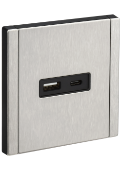 FORTE&PIANO Розетка USB A+C 18Вт FP751M металл никель IEK