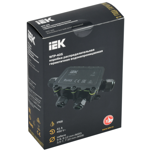 Коробка распределительная герметичная WTP-405 6 вводов IP68 IEK Коробка распределительная герметичная WTP-405 6 вводов IP68 IEK