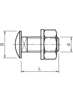 Комплект креп. M8х35 FRS 8х35 F (болт плос/гол.+гайка+шайба) OBO 6407048