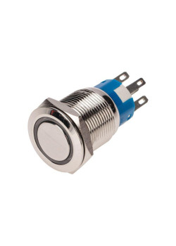 Кнопка антивандальная d19 12В Фикс (5с) ON-OFF/OFF-ON подсв/красн. Rexant 36-3420