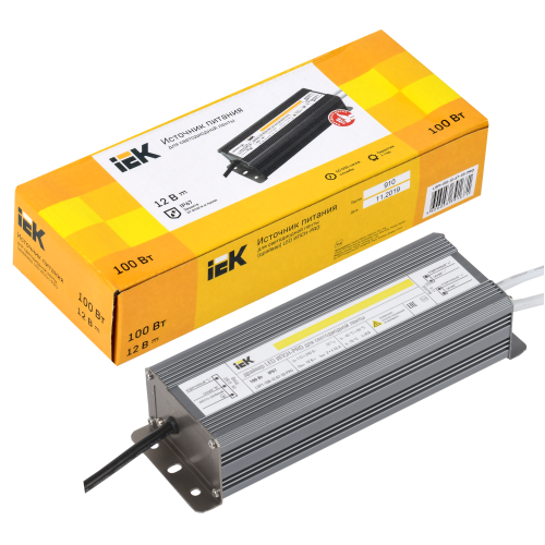 Драйвер LED ИПСН-PRO 100Вт 12В блок-шнуры IP67 IEK Драйвер LED ИПСН-PRO 100Вт 12В блок-шнуры IP67 IEK