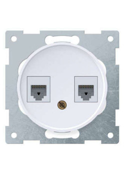 Розетка компьютерная + телефонная 2-м СП Florence RJ45 + RJ11 кат.5E механизм бел. (1E20801300) OneKeyElectro 2172771
