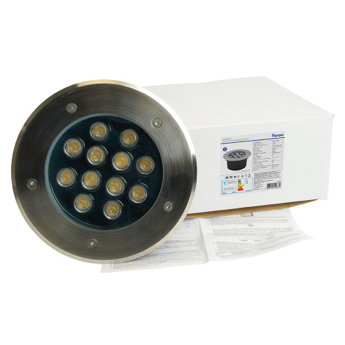 Светодиодный светильник тротуарный (грунтовый) Feron SP4114 12W 6400K 230V IP67 Светодиодный светильник тротуарный (грунтовый) Feron SP4114 12W 6400K 230V IP67