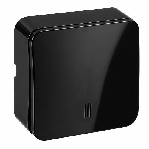 Выключатель открытой установки 1-клавишный с индикатором, STEKKER, 250В, 10А, IP20, серия София, черный, MSW10-11-20-02