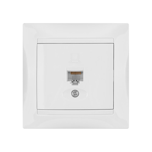 Розетка компьютерная RJ45 белая Розетка компьютерная RJ45 белая