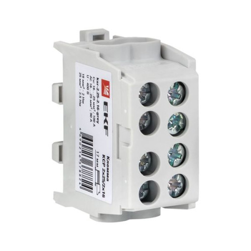 Клемма распределительная КСР с двойным винтом 2x25/2x16 серая EKF