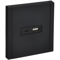 FORTE&PIANO Розетка USB A+C 3,1А FP150M металл черный IEK
