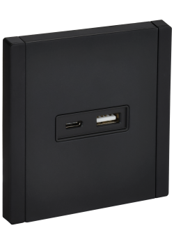 FORTE&PIANO Розетка USB A+C 3,1А FP150M металл черный IEK