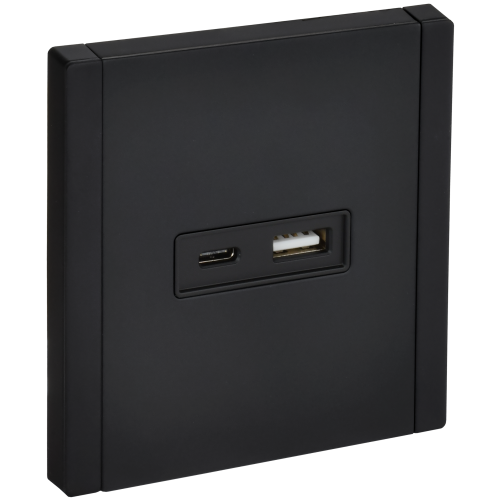 FORTE&PIANO Розетка USB A+C 3,1А FP150M металл черный IEK