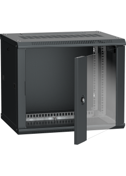 ITK Шкаф LINEA W 9U 600х450мм дверь стекло черный RAL9005