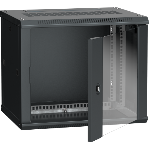 ITK Шкаф LINEA W 6U 600х450мм дверь стекло черный RAL9005
