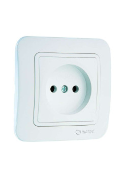 Розетка 1-м СП Lillium 16А IP20 без заземл. бел./бел. Makel 70022
