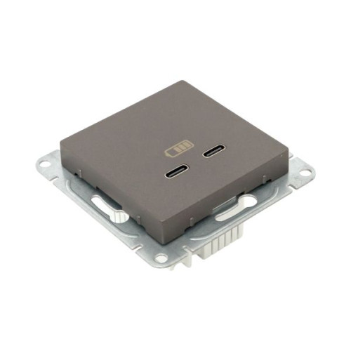 Механизм роз., USB-C - 2шт, мокко., Эпика EKF