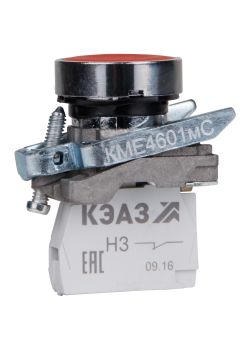 Кнопка КМЕ4601мС-красный-0но+1нз-цилиндр-IP65-КЭАЗ