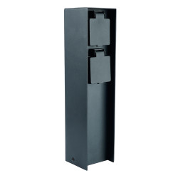 Розетка уличная Feron TM200, 220-230V, 16A, IP44, 70*70*300мм, черный