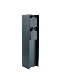 Розетка уличная Feron TM200, 220-230V, 16A, IP44, 70*70*300мм, черный