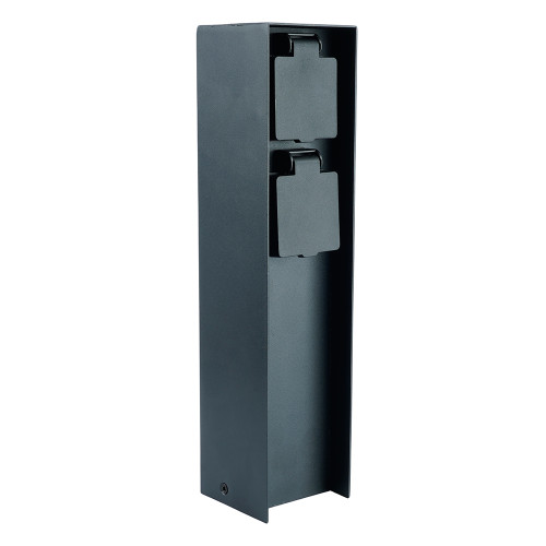 Розетка уличная Feron TM200, 220-230V, 16A, IP44, 70*70*300мм, черный