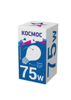 Лампа накаливания 75Вт A50/A55 матовая E27 230В КОСМОС LKsmSt55Fr75E27v2