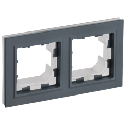 BRITE Рамка 2-местная IP44 РУ-2-БрГ-44 графит IEK