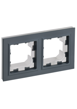 BRITE Рамка 2-местная IP44 РУ-2-БрГ-44 графит IEK