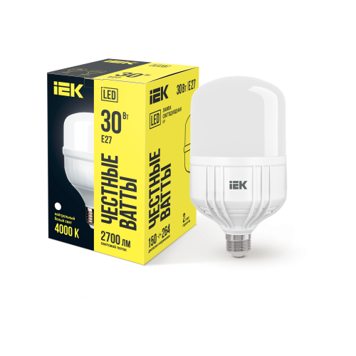 Лампа светодиодная HP 30Вт 230В 4000К E27 IEK