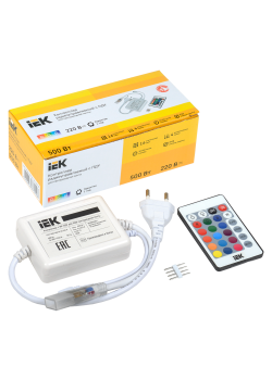 Контроллер с ПДУ ИК RGB 3 канала 220В 1А 500Вт IEK