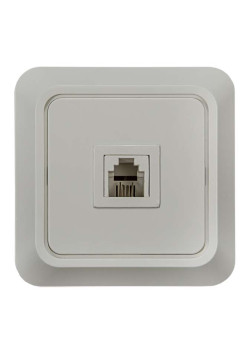 Розетка телефонная 1-м СП Bolleto 7034 16А IP20 бел. ASD / IN HOME 4690612000398