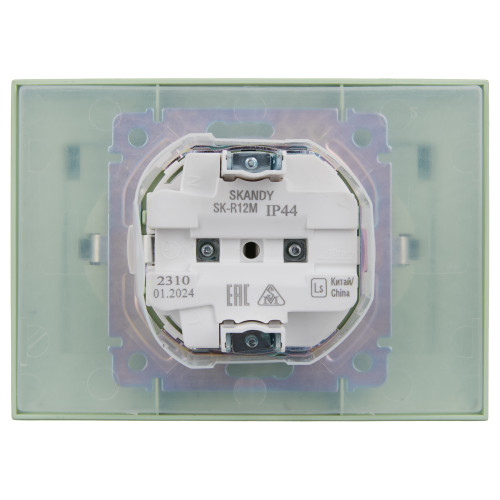 SKANDY Розетка 2-местная и крышкой 16А в сборе IP44 SK-R12G мятный IEK SKANDY Розетка 2-местная и крышкой 16А в сборе IP44 SK-R12G мятный IEK