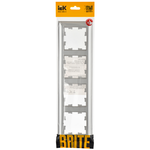 BRITE Рамка 4-местная РУ-4-Бр алюминий/алюминий IEK BRITE Рамка 4-местная РУ-4-Бр алюминий/алюминий IEK