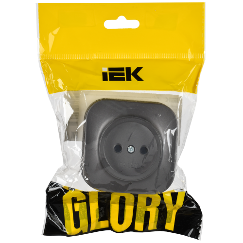 GLORY Розетка 1-местная для открытой установки без заземления без защитных шторок 10А РС20-2-ХСм сталь матовый IEK GLORY Розетка 1-местная для открытой установки без заземления без защитных шторок 10А РС20-2-ХСм сталь матовый IEK