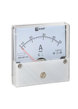 AMA-801 аналоговый на панель (80x80) круглый вырез 50А прямое подкл. EKF