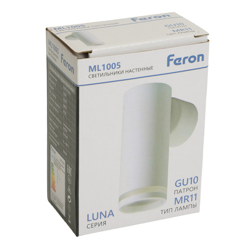Светильник Feron ML1005 LUNA настенный под лампу GU10, белый Светильник Feron ML1005 LUNA настенный под лампу GU10, белый