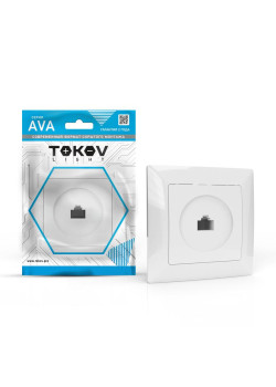 Розетка компьютерная 1-м СП AVA в сборе бел. TOKOV LIGHT TKL-AV-RC1-C01