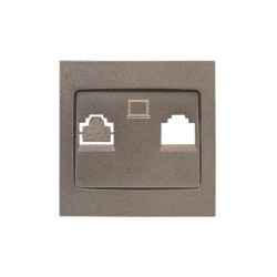 Валенсия лиц. панель розетки RJ-45 1-местная графит EKF