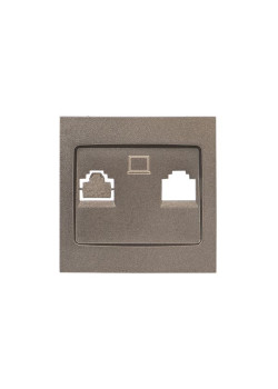 Валенсия лиц. панель розетки RJ-45 1-местная графит EKF