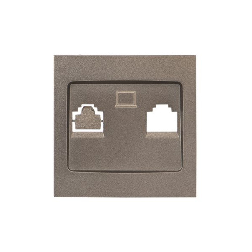 Валенсия лиц. панель розетки RJ-45 1-местная графит EKF